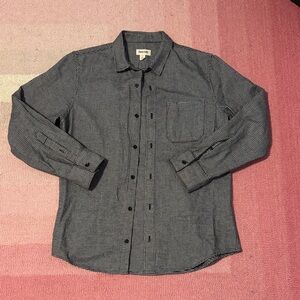 Open Edit Men's Houndstooth, Black and White Button Down Shirt